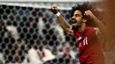 Tiga gol Qatar dicetak oleh Akram Afif pada menit ke-22, 73, dan 90+5. (Jewel SAMAD/AFP)
