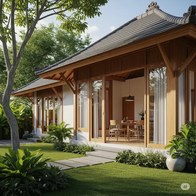 Model Rumah Sederhana Masa Tua yang Nyaman Joglo Modern. Foto: Gemini