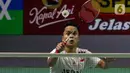 Aksi saling kejar poin berlangsiung sejak awal pertandingan. (Liputan6.com/Herman Zakharia)