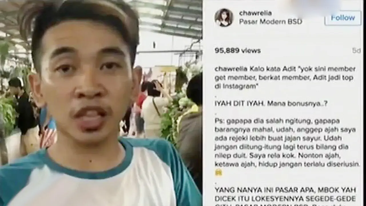  Aksi Lucu Pedagang Sayur di Pasar Modern BSD