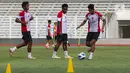 Laga uji coba internasional tersebut digelar di Stadion Gelora Delta, Sidoarjo, Jawa Timur. (Liputan6.com/Angga Yuniar)