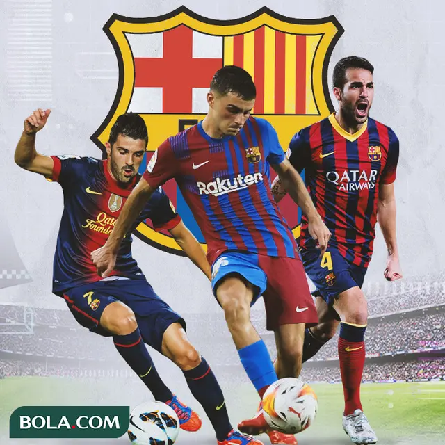 Barcelona - David Villa, Pedri, Cesc Fabregas