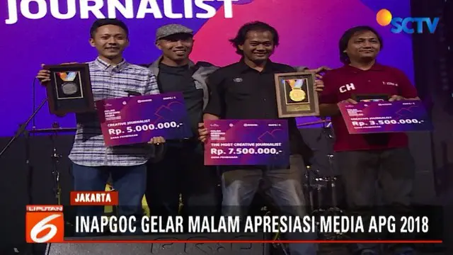 Wartawan Liputan6 SCTV Fedhly Averouss Bey menjadi yang terbaik di kategori jurnalis paling kreatif dan berhak atas medali emas.