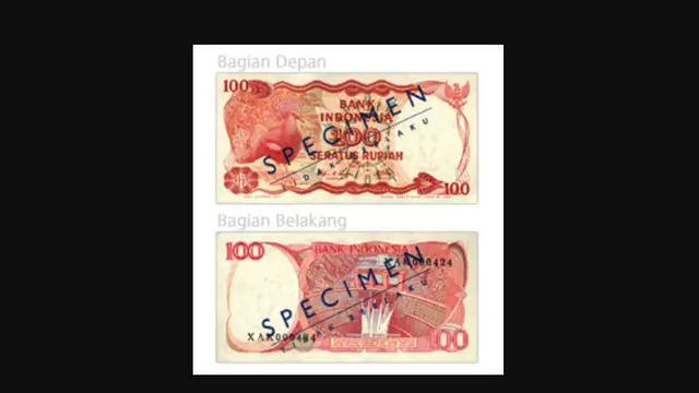 Uang kertas pecahan Rp 100 dengan Tahun Emisi 1984