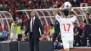 Unggul satu gol, Timnas Indonesia tidak mengendurkan serangan. (Liputan6.com/Angga Yuniar)
