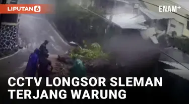 Detik-detik Longsor di Sleman Terjang Sebuah Warung