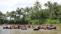 River tubing Sungai Klawing, Desa Onje, Mrebet, Purbalingga. (Foto: Liputan6.com/Pemkab PBG/Muhamad Ridlo)