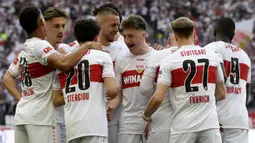 Kemudian dalam laga bertajuk J.LEAGUE International Series 2024, empat tim J1 League akan berkompetisi dengan dua tim elite Eropa, Newcastle United dan VfB Stuttgart. Kyoto Sanga akan mengawali laga dengan menghadapi VfB Stuttgart di Sanga Stadium (28/7/2024). (AFP/Thomas Kienzle)