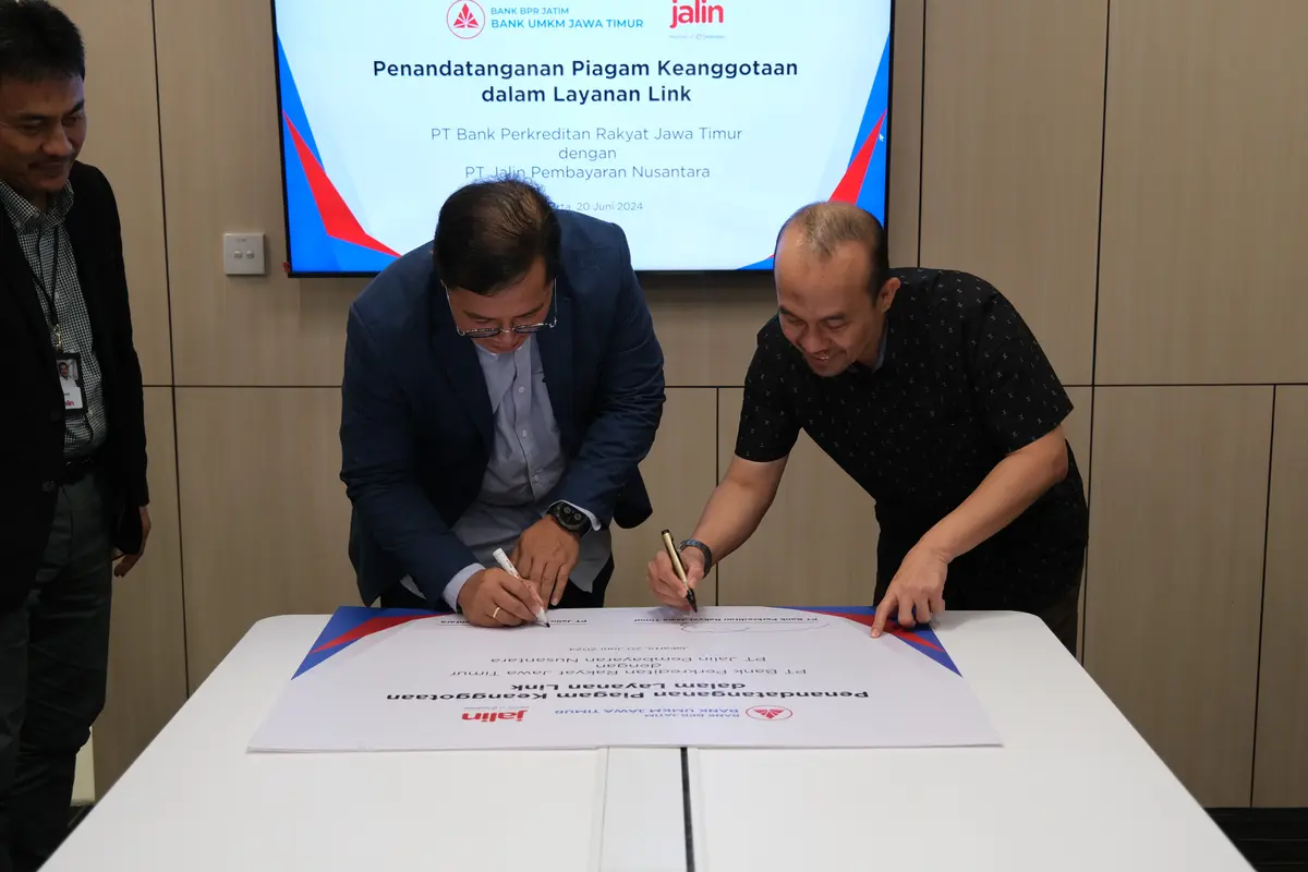 PT Jalin Pembayaran Nusantara (Jalin)bekerja sama dengan PT Bank Perkreditan Rakyat Jawa Timur (Bank UMKM Jatim). (Liputan6.com/ ist)