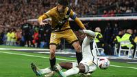 Momen Real Madrid ditahan imbang Rayo Vallecano pada lanjutan Liga Spanyol 2023/2024, Senin dini hari WIB. (Pierre-Philippe MARCOU / AFP)