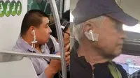 Cara nyeleneh orang pakai headset (Sumber: 1cak.com)