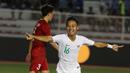 Gelandang Timnas Indonesia U-22, Sani Rizki, merayakan gol yang dicetaknya ke gawang Vietnam U-22 pada laga SEA Games 2019 di Stadion Rizal Memorial, Manila, Minggu (1/12). (Bola.com/M Iqbal Ichsan)