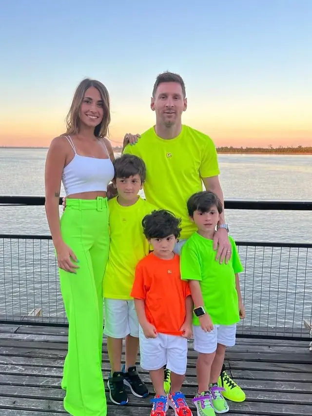 Keluarga Lionel Messi dan Antonela Roccuzzo