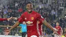 Pemain muda Manchester United, Marcus Rashford  menjadi penentu kemenangan timnya saat melawan Hull City  pada lanjutan liga Inggris di KCOM Stadium, Kingston upon Hull, (27/8/2016).  (AFP/Lindsey Parnaby)