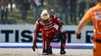 Pecco Bagnaia saat tidak finis balapan MotoGP Emilia Romagna 2024. (X/Pecco Bagnaia)