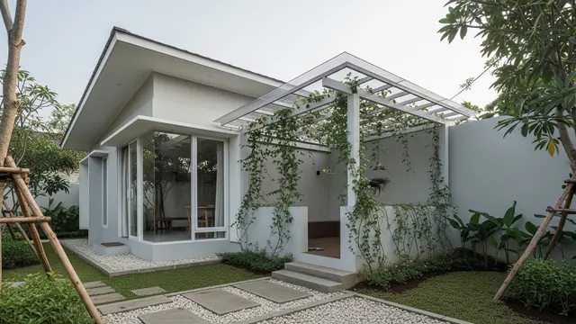 Ide Teras Rumah Minimalis Modern dengan Gazebo Mini