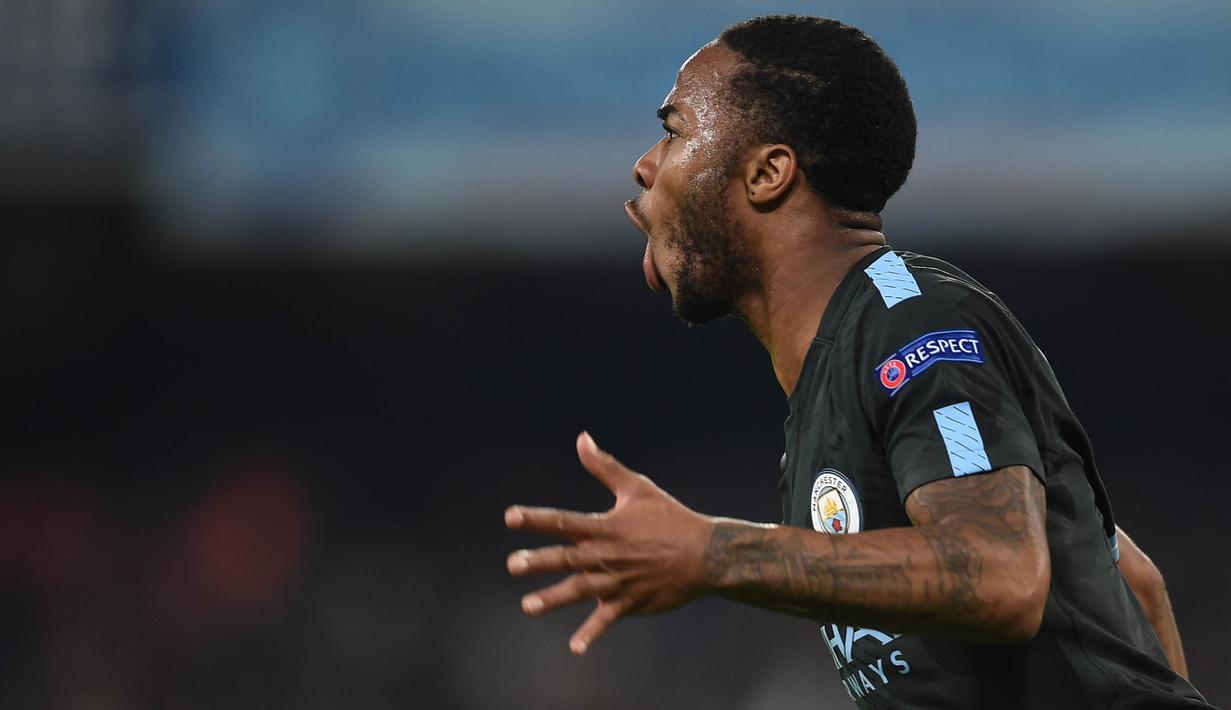 7. Raheem Sterling (Manchester City) - 7 Gol. (1 Penalti). (AFP/Filippo Monteforte)