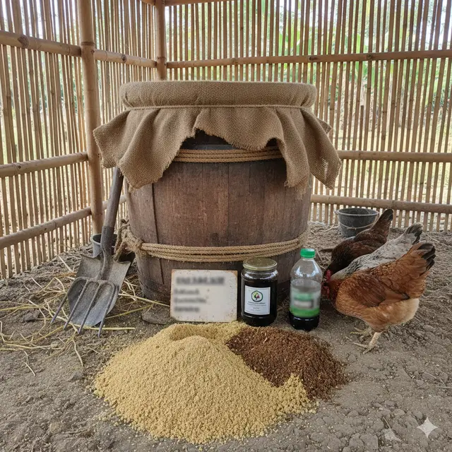 Racikan Pakan Ayam Kampung Agar Cepat Besar dan Sehat (Foto: Gemini AI)
