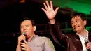 Gubernur DKI Basuki Tjahaja Purnama bersama Wakil DKI Djarot Saiful Hidayat saat berada di kawasan Monas, Jakarta, Rabu (31/12/2014) dini hari. (Liputan6.com/Faizal Fanani)