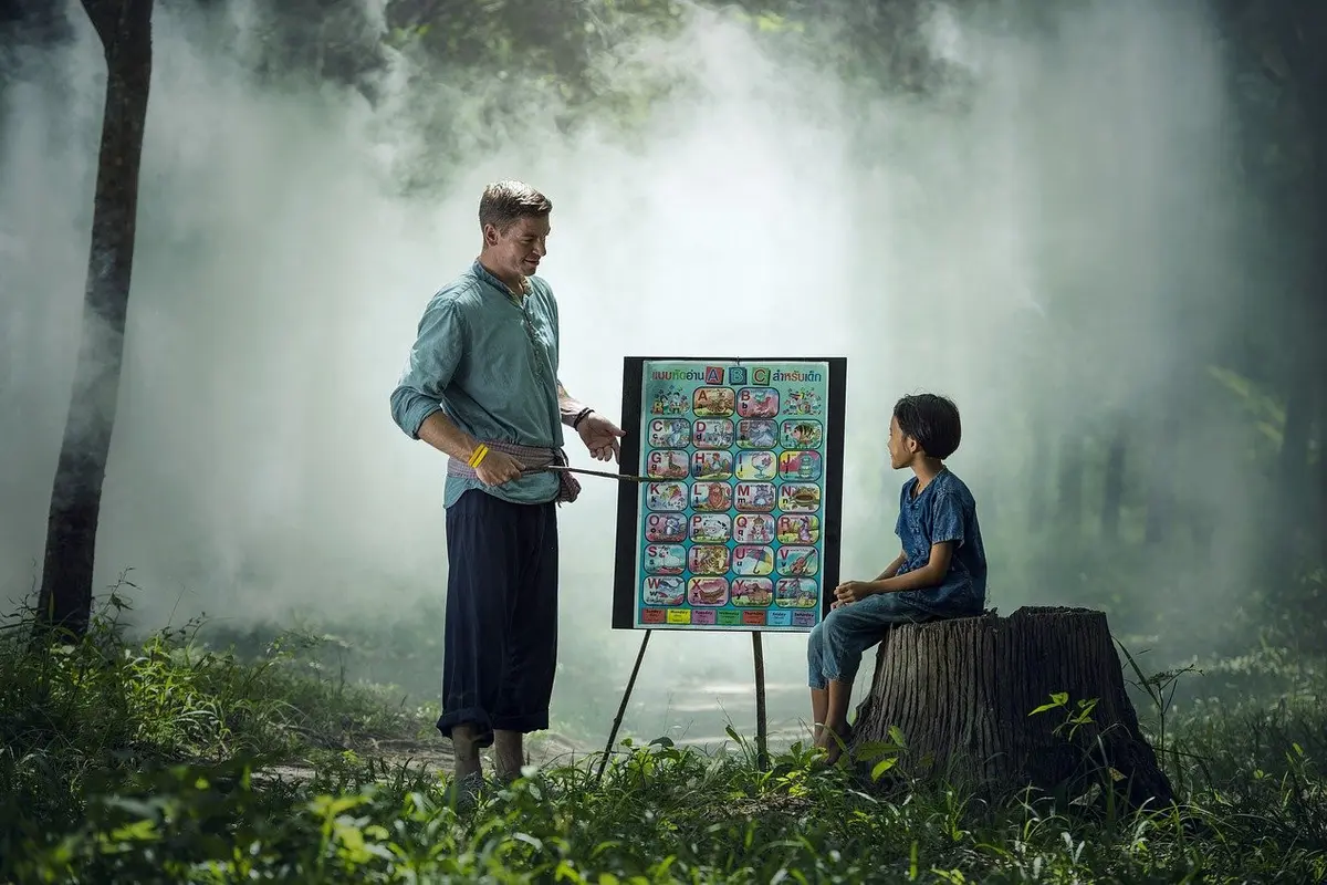 Ilustrasi guru dan murid