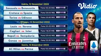 Pertandingan lengkap Liga Italia Serie A Pekan ke-11 dapat disaksikan melalui platform streaming Vidio. (Dok. Vidio)