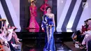 Model membawakan busana pada acara Palembang Fashion Week (PFW) 2019 di Palembang Icon, Sumsel, Minggu (10/3). Pagelaran PFW yang digelar ke enam kalinya memiliki dampak pada pertumbuhan pengunjung dan penjualan yang meningkat. (Liputan6.com/Fery Pradolo)