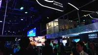 Logo Intel di CES 2017. Liputan6.com/Corry Anestia