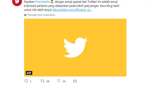 Twitter luncurkan emoji Kartini