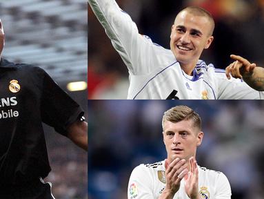 Real Madrid begitu dikenal sebagai klub yang diisi oleh pesepak bola papan atas. Kebiasaan membajak pemain yang tampil impresif saat piala dunia menjadi sesuatu yang sulit dihilangkan. (Kolase Foto AFP)