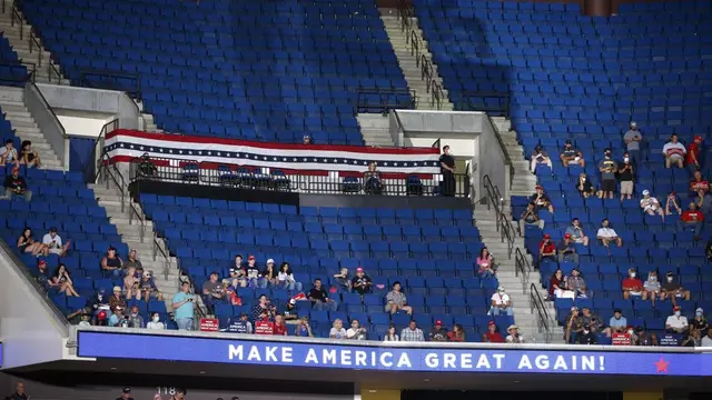 Kampanye Presiden AS Donald Trump di Tulsa, Oklahoma, terpantau sepi.