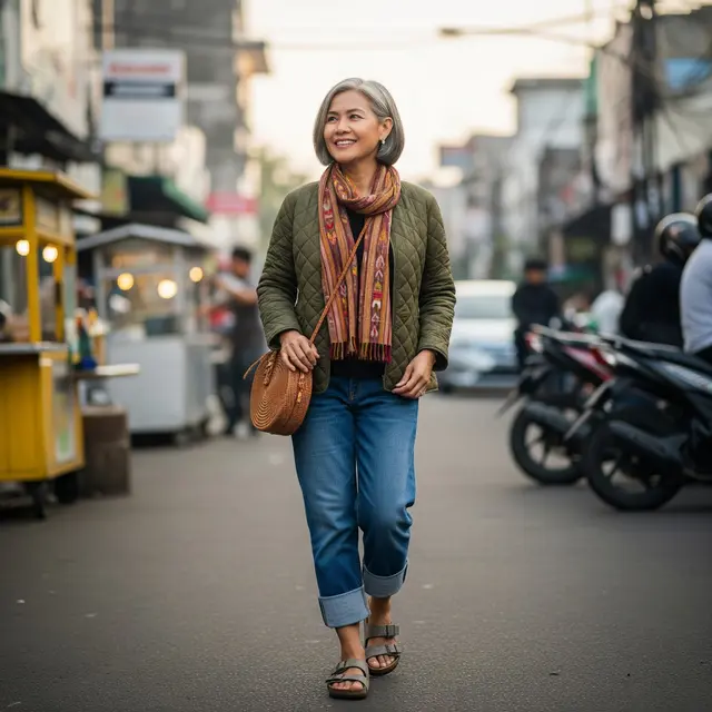 9 Inspirasi Padu Padan Denim untuk Wanita Usia 50+ agar Tetap Stylish
