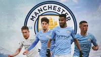 Manchester City - Kevin De Bruyne, John Stone, Riyad Mahrez, Phil Foden (Bola.com/Adreanus Titus)