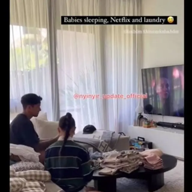 Jennifer Bachdim dan Irfan Bachdim Tak Punya ART, Kompak Lipat Pakaian Sambil Nonton Film