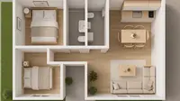 5 Gambar Desain Rumah Tipe 45 dengan 2 Kamar Tidur yang Modern, Pilihan Tepat untuk Keluarga Kecil