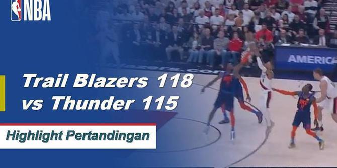Cuplikan Hasil Pertandingan NBA : Trail Blazers 118 vs Thunder 115