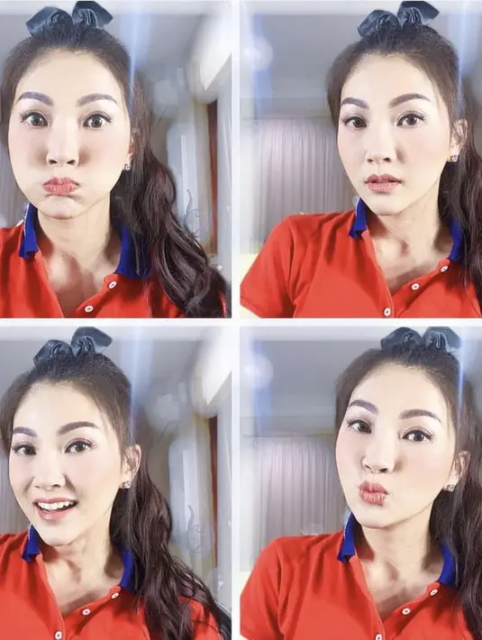 <p>Rambut panjang bergelombang Sarwendah pun diikat setengah mengenakan pita. Gaya ini cukup membuatmu tampil lebih muda lho. @sarwendah29</p>