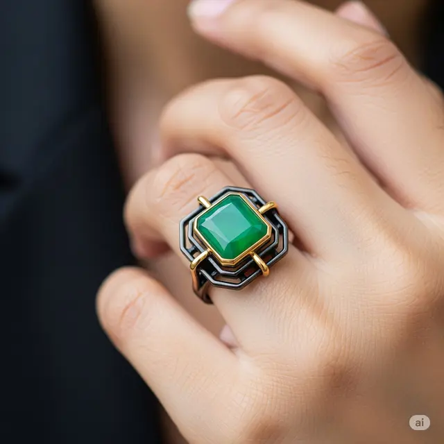 Model Cincin Emas Batu Akik Wanita. Foto: Gemini