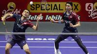 Ganda putra Indonesia Fajar Alfian/Muhammad Rian Ardianto memastikan lolos ke babak semifinal Indonesia Open 2025. (Liputan6.com/Herman Zakharia)