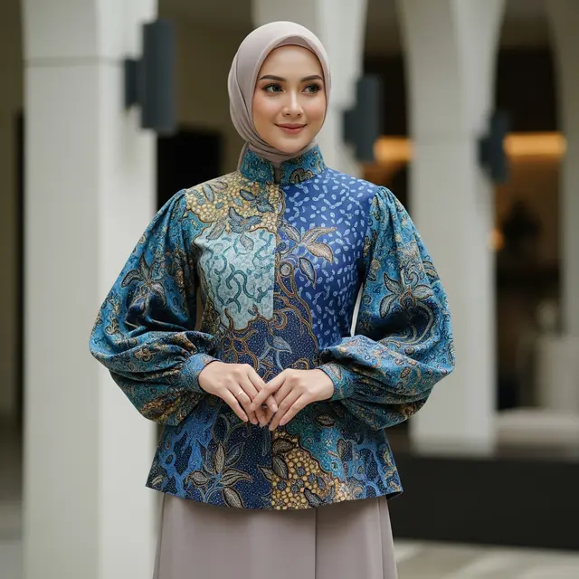Model Atasan Batik Hijab Modern