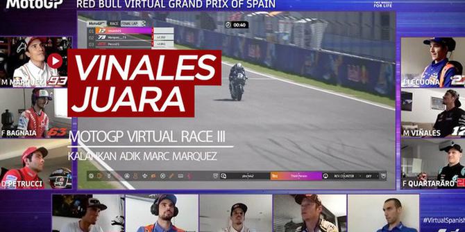 VIDEO: Maverick Vinales Juara MotoGP Virtual Race III, Kalahkan Adik Marc Marquez