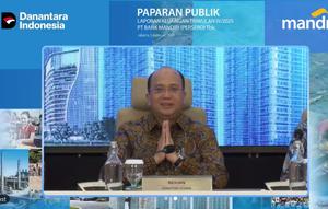 Direktur Utama Bank Mandiri Riduan. PT Bank Mandiri (Persero) Tbk (BMRI) atau Bank Mandiri, secara kumulatif sepanjang tahun 2025 berhasil membukukan laba bersih sebesar Rp 56,3 triliun.
