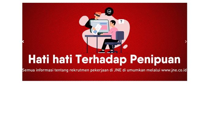Penjelasan di website JNE terkait lowongan pekerjaan.