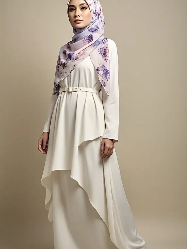 Model Tunik Putih Elegan untuk Lebaran