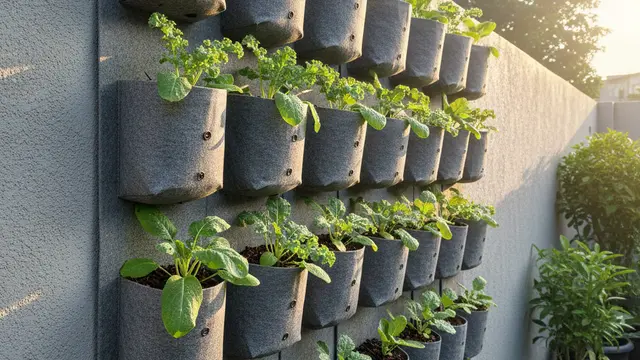 Ide Kebun Sayur di Pekarangan Kecil Memakai Media Tanam Sekam Bakar. AI