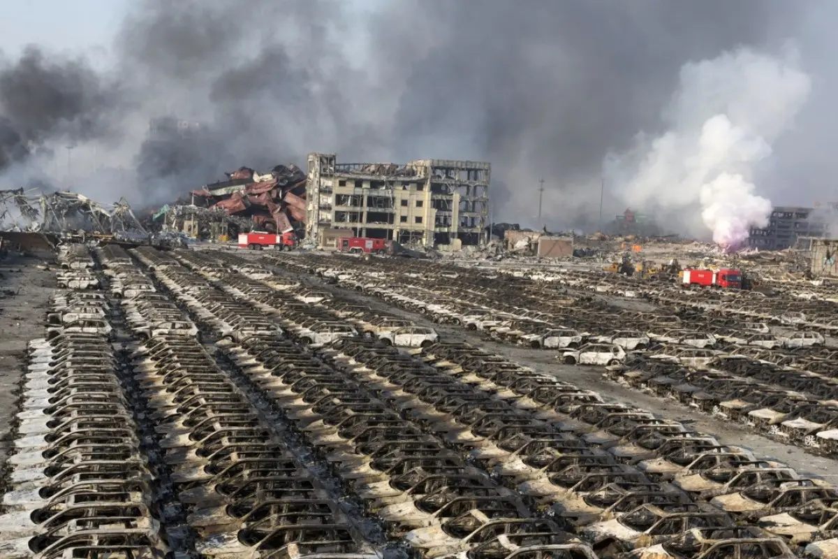 Ledakan di Tianjin yang juga disebabkan amonium nitrat.