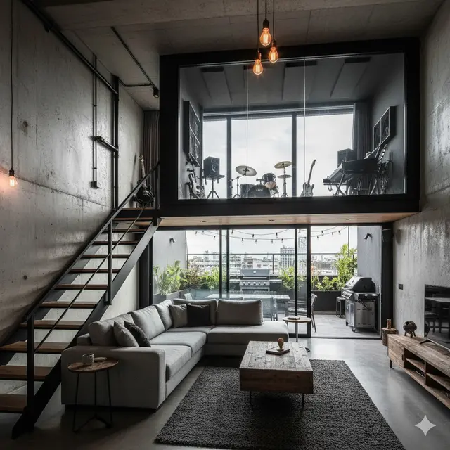 Rumah di Lahan Terbatas dengan Mezzanine dan Rooftop