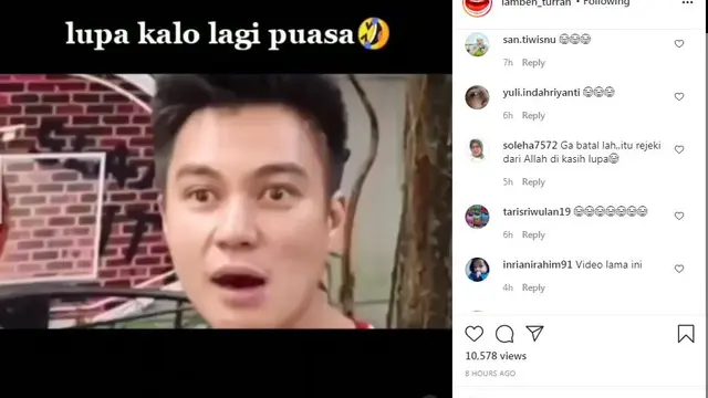 Asik makan snack, Baim Wong Lupa kalau sedang berpuasa