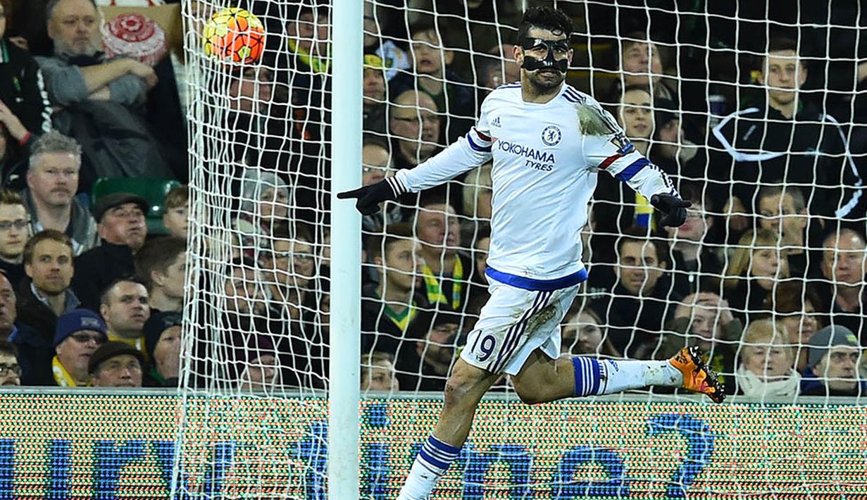 9. Diego Costa (Chelsea), 11 gol dari 25 penampilan. (AFP/Ben Stansall) 