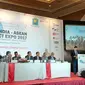 Suasana pembukaan konferensi India-ASEAN ICT Expo 2017 di Ballroom Shangri-La, Jakarta, Rabu (6/12/2017). Liputan6.com/Jeko Iqbal Reza