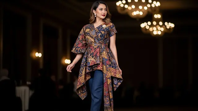 Model Atasan Batik Kombinasi Celana Bahan untuk Kondangan